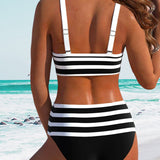 Laluna® | Pruhovaný bikini s vysokým pasem