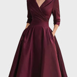 Tereza | Elegantní midi šaty s dlouhým rukávem