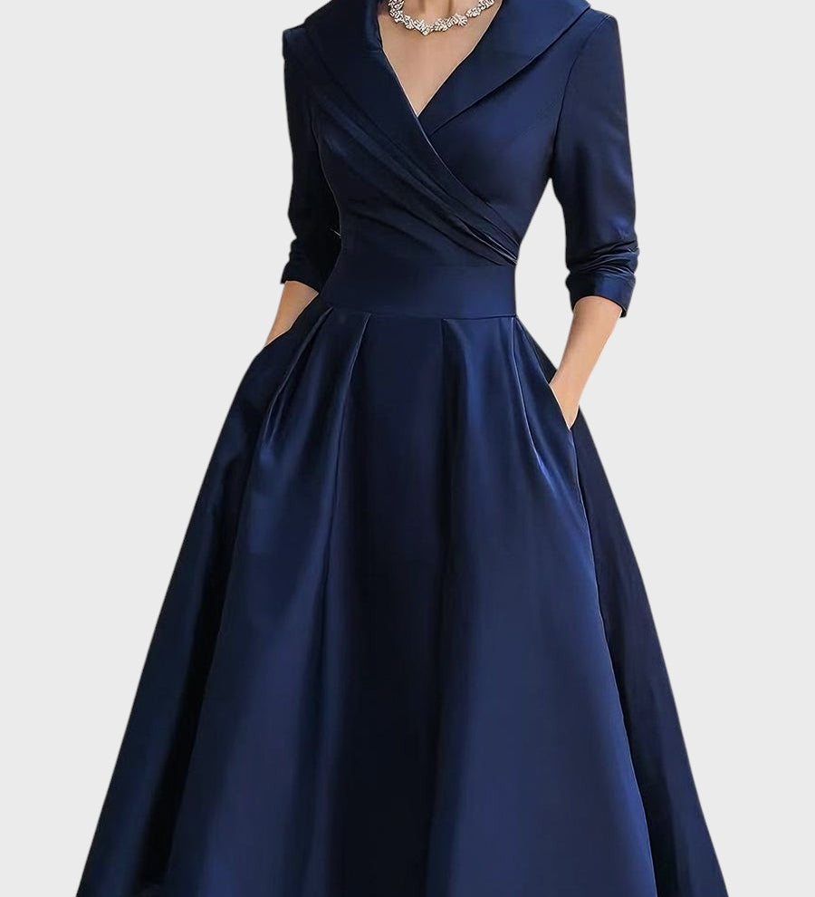 Tereza | Elegantní midi šaty s dlouhým rukávem