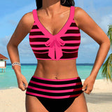 Laluna® | Pruhovaný bikini s vysokým pasem