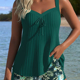 Laluna® | Pruhovaný tankini s dvoudílnými plážovými šortkami