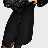 Iwona - Elegantní šaty s lesklými balónovými rukávy