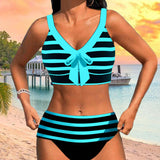 Laluna® | Pruhovaný bikini s vysokým pasem