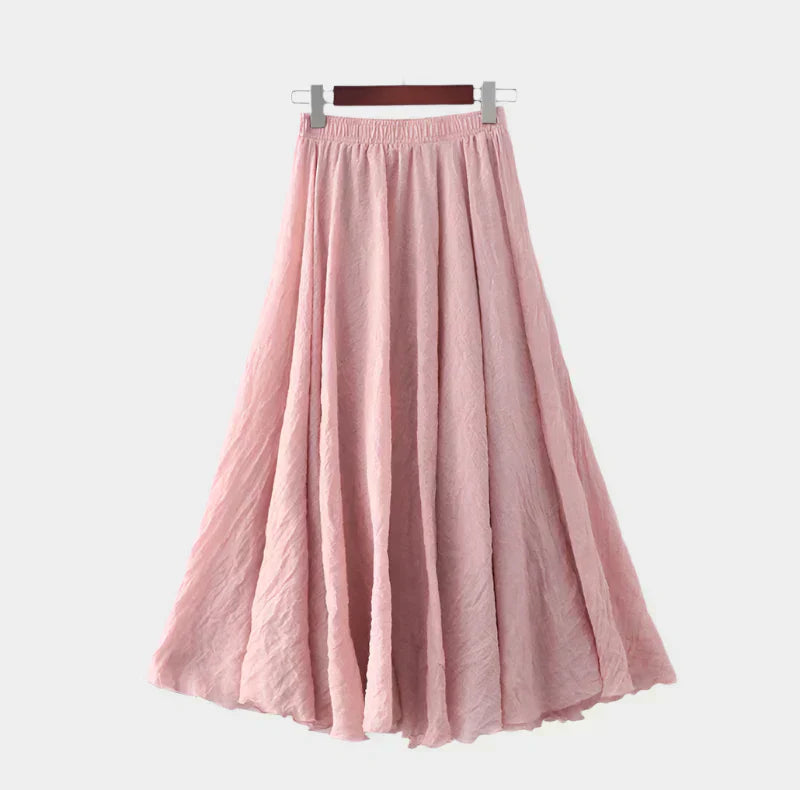 Kristýna Elegantní Vysokopásová Dlouhá Sukně Vzdušná
