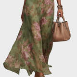 Livia - Elegantní Maxi Šaty Halter s Květinami
