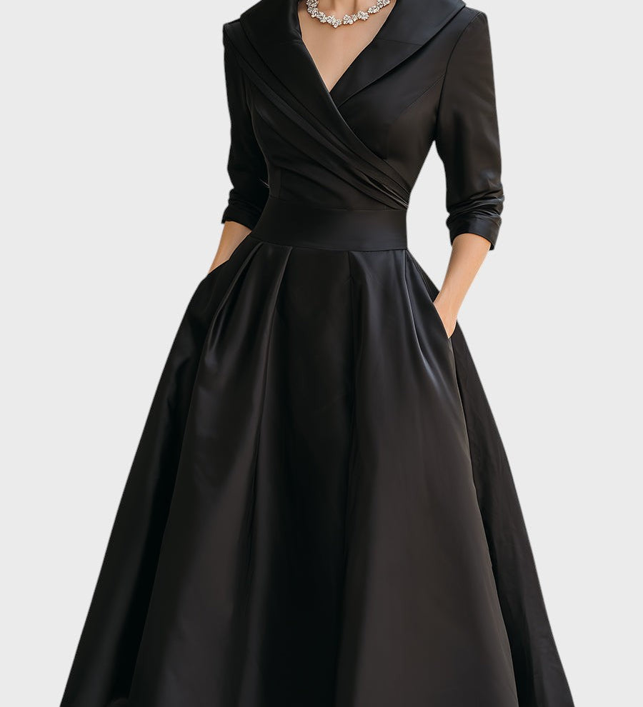 Tereza | Elegantní midi šaty s dlouhým rukávem