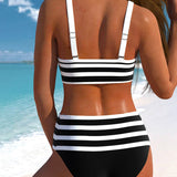 Laluna® | Pruhovaný bikini s vysokým pasem