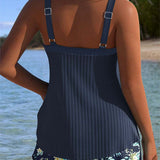 Laluna® | Pruhovaný tankini s dvoudílnými plážovými šortkami