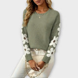 Jarmila | Měkký pletený svetr s květinovým designem