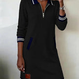 Monika - Mikinové šaty s límcem na zip