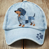 Bonita - Unisex patchwork džínová bunda pro domácí mazlíčky s jezevčíkem